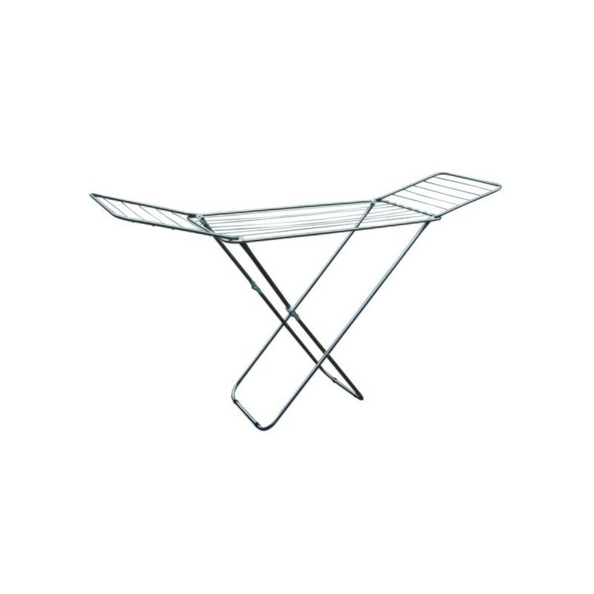MSV - Étendoir à Linge à Ailes 18M - INOX Blanc - Grande Capacité d'Étendage - 180x48x108cm - Pliable et Résistant à la Corrosion - Idéal Intérieur et Extérieur - Couleur Acier