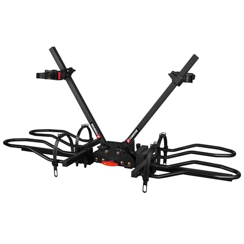 FORWODE Bike Rack Hitch for Car, 200LB 2-Bike Racks with Hitch Lock, Applicable to All Bikes Wobble Free Smart Tilt Hitch Bike Rack for 2 Inch Adjustable Bike Holder & Strap Fits Up to 5 Inch Fat Tire