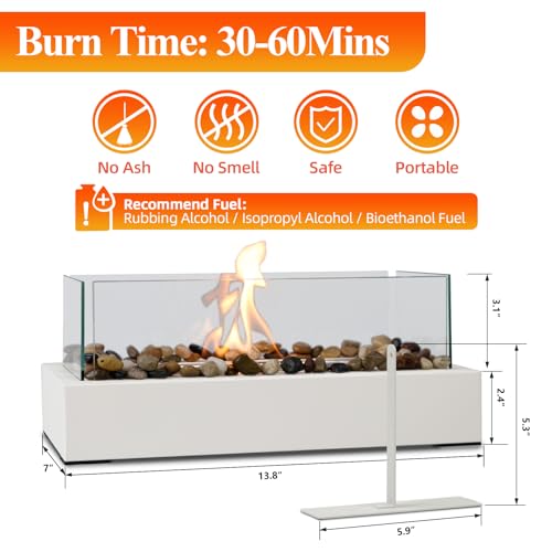 KORNIFUL Table Top Firepit with 4 Windshields, for Mom, Small Fireplace for Dinner Party, Smores Maker - Indoor/Outdoor Portable Mini Table Top Firepit for Patio Balcony Porch Decor - Image 4