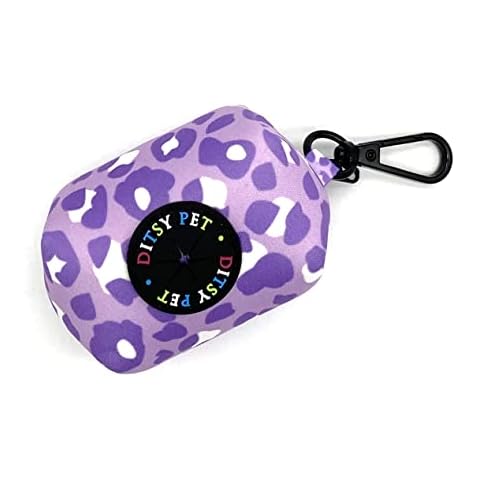 Ditsy Pet Lilac Leopard Print Neoprene Poop Bag Holder Cover