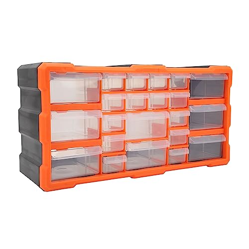 Febuliy Tool Storage,Screw Organizer,Plastic Drawer Organizer Storage Units for DIY Tool Workshop Screws and Small Parts Cabinet Wall Mountable Craft Storage 22 Drawers