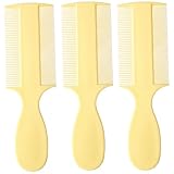 Vakly Fine Tooth Baby Comb [3 Pack] – Double-Sided Extra Fine Detangling Comb with Handle, Gentle Rounded Teeth for Newborns, Babies, Toddlers & Adults – Cradle Cap, Dandruff & Lice