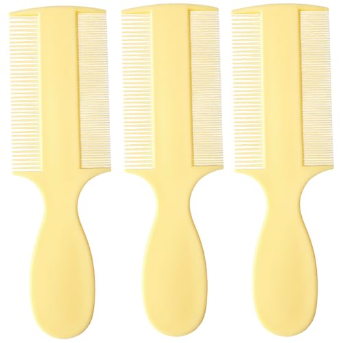 Image of Vakly Fine Tooth Baby Comb [3 Pack] – Double-Sided Infant Hair Extra Fine Detangling Comb with Handle for Cradle Cap, Dandruff & Lice – Gentle Rounded Teeth for Newborns, Babies, Toddlers & Adults