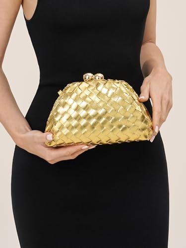 Image of CHUNLI Dressy Woven Clutch Purses for Women Evening Wedding Formal Occasion,Dumpling Crossbody Shoulder Handbags for Women