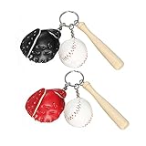 Toyvian 2 Satz Baseball-anzug Baseball-schlüsselanhänger Mini-sport-schlüsselanhänger Handtaschenanhänger Rucksack-schlüsselanhänger Sportdekor Mini-baseball Hölzern Handschuhe Charme