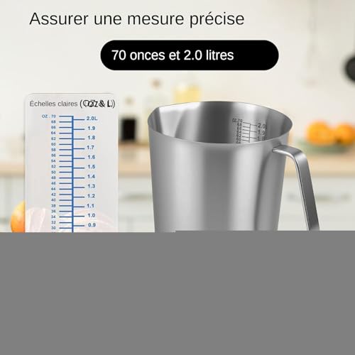 Mousseur à lait de 2L pour doser avec précision et éviter les loupés