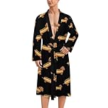 Dachshund Hot Dog Classic Bathrobe Loungewear Dressing Gown Womens Men Spa Hotel Sleep M