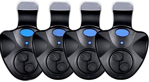 Asocea 4 Pcs Fishing Bite Alarm Sensitive Electronic Fishing Bite Sound Alarm Indicator Alert Bell With Led Lights Clip On Fishing Rod Tackle Tool For Daytime Night Carp Fishing Outdoor #TOP19