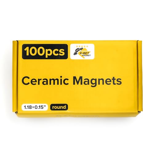 Image of Ultra-Strong Ceramic Round Magnets (1.2x0.15 inch /30x4mm, 100 pcs) - Heavy Duty Magnets, Non-Corrosive, High Thermal Resistance, Versatile For Home, Office, Workshop, Whiteboard, Fridge And Hobby Use