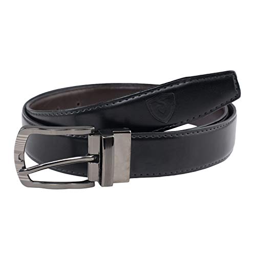 Image of Keviv PU-Leather Formal, Casual & Reversible Belts For Men (Black /Brown) (GB-)