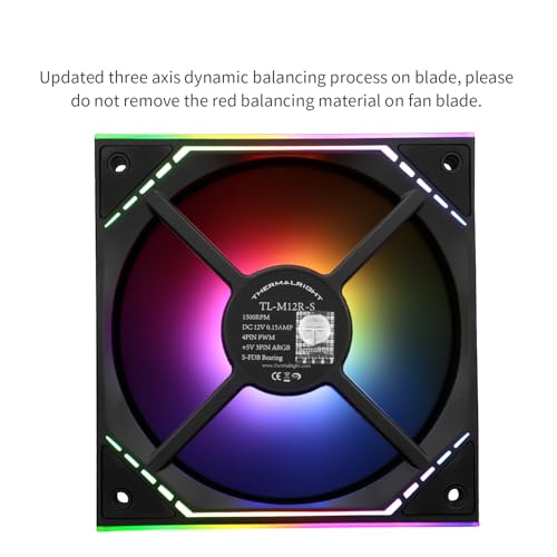 Thermalright TL-M12R-S ARGB CPU Cooling Fan 120mm With S-FDB Bearing - PWM Silent Computer Cooler With Mirror Light Effect - Image 6