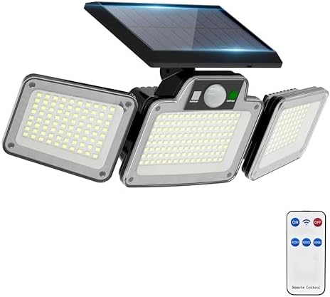 280 LED Solar Flood Lights Outdoor, 3 Adjustable Heads Solar Ligh...