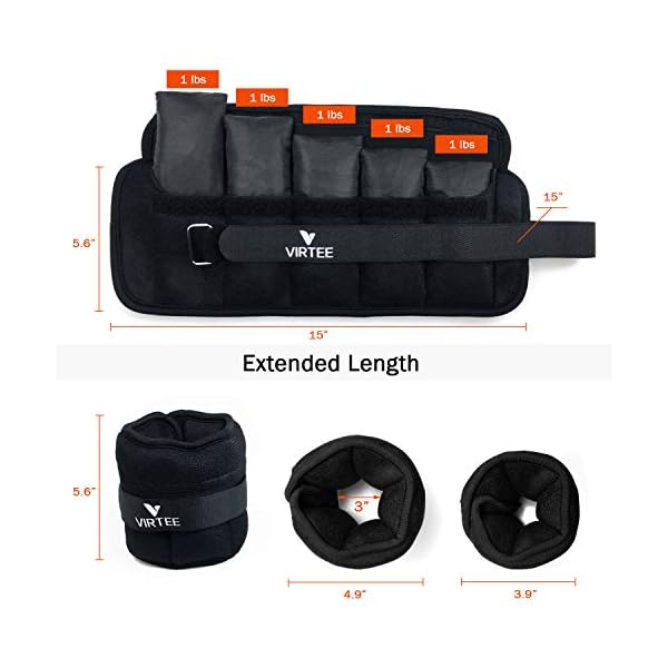Adjustable Ankle Weights, 3 6 7 8 10 Lbs (1 Pair) Ankle Weight Set for Men and Women, Wrist Leg Weights for Jogging… - Image 5