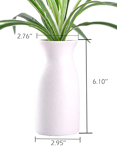 Whjy 6 Inch White Nordic Minimalist Matte Handmade Ceramic Vases, Japanese Zen Stoneware Flowerware, Floral Decorations, For Living Room, Study, Bedroom, Balcony, Bar - Short White #TOP1