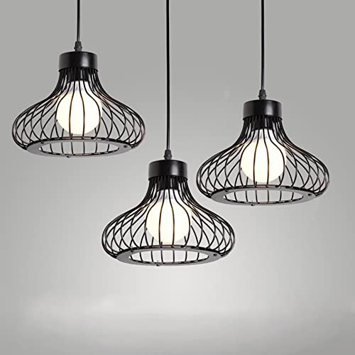 Country bird cage droplight E27 suspension rétro industriel fer noir - 2