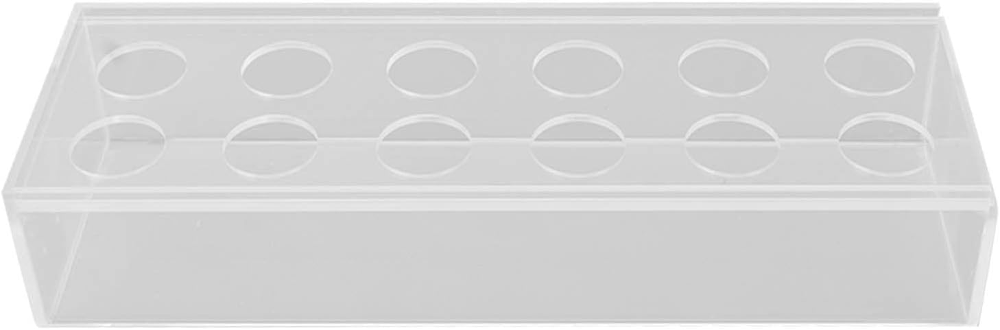 Clear Acrylic Flower Vase, Rectangular Multi Hole Flower Vase, Long Transparent Decorative Vase for Wedding Home Dining Table Centerpiece with Lightweight Durable Design (30cm)