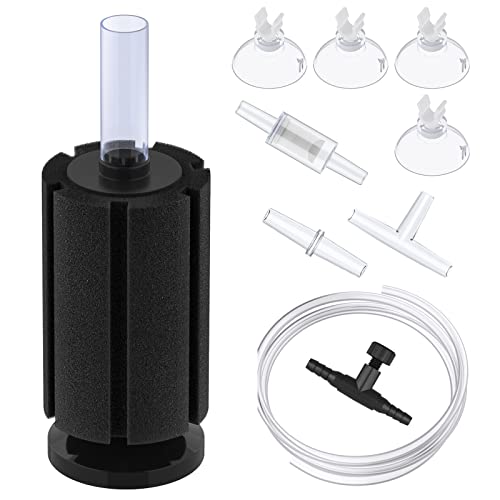Image of Pawfly Aquarium Bio Sponge Filter Small Fish Foam Filter with Airline Tubing Suction Cups Check Valve Connectors and Control Valve for Fish Tanks up to 20 Gallons