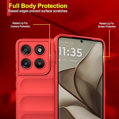Image of Zapcase Back Case Cover for Motorola Edge 70 5G | Compatible for Motorola Edge 70 5G Back Cover | Liquid Silicon Magic Case with Camera Protection | Red