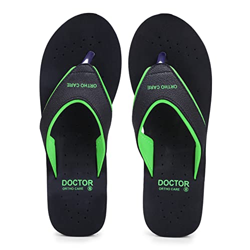 DOCTOR EXTRA SOFT Chappal Care Orthopaedic and Diabetic Comfort Doctor Flip-Flop and House Slipper's para mujer, Bk-verde, 10 UK