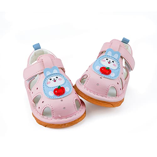 Image of SOFMUO Baby Boys Girls Squeaky Sandals Non-Slip Soft Rubber Sole Closed Toe Infant Summer Outdoor Shoes Toddler First Walkers