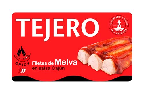Tejero - Conserva de Pescado | Filetes de Melva en salsa cajún - 5 Latas x 120 gr
