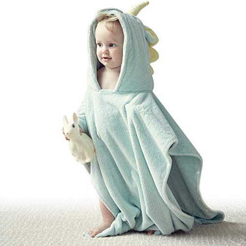 Bebamour Serviette De Bébé À Capuche En Coton Doux Matériau Peignoir De Bébé Pour Les Tout-Petits Peignoir De Licorne Mignon Avec Capuche Pour 0-18 Mois Bébé (Rose)