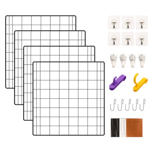 NACETURE Heavy Duty Grid Wall Panels 12 x 12 Inch Black 4 Pack