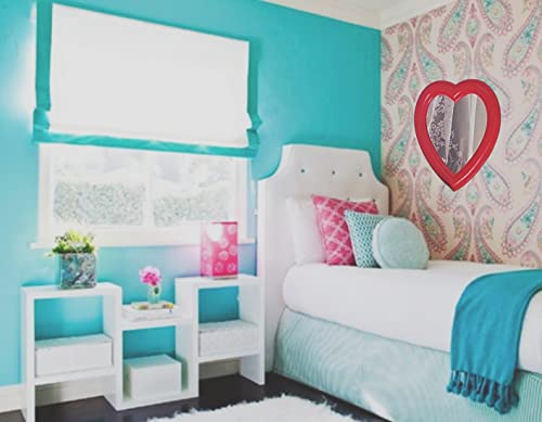 Xyconcep 10.6Inch Heart Shape Makeup Mirror, Bedroom Dressing Table Decoration (10.6'' Red) #TOP3