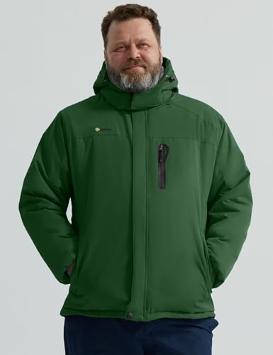 Image of GEMYSE Men's Ski Snow Jacket Warm Winter Waterproof Coat Snowboard Rain Jacket Hooded Windproof Windbreaker