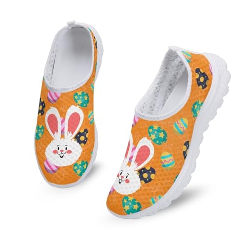 Binienty Erwachsene Slip-On-Sneaker Clipper Schuhe für Damen und Herren, lässig, bequem, Walking, Laufschuhe, Bunny Eggs 1, 40 EU