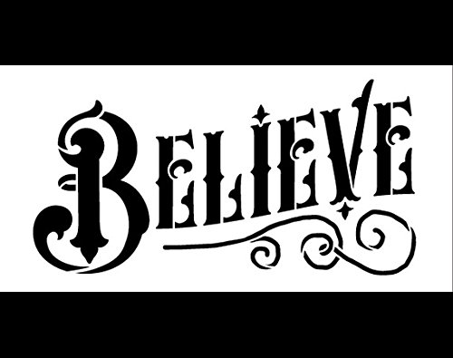 Believe Stencil By Studior12 | Magical Vintage Word Art - Small Reusable Mylar Template | Painting, Chalk, Mixed Media | Use For Journaling, Diy Home Decor #TOP2