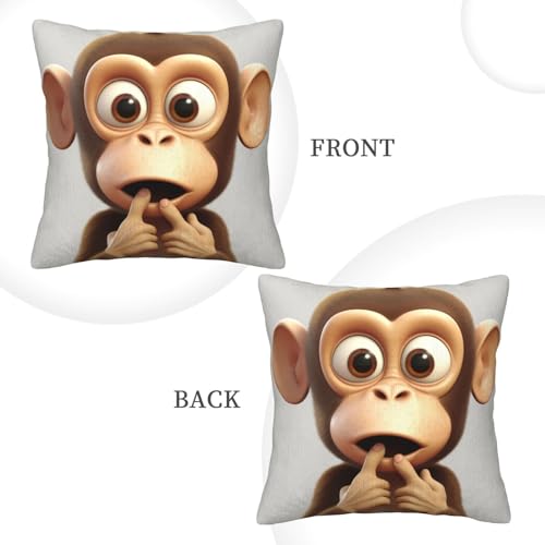 Housse de coussin 50x50 velours côtelé lot de 2 motif singe - 3