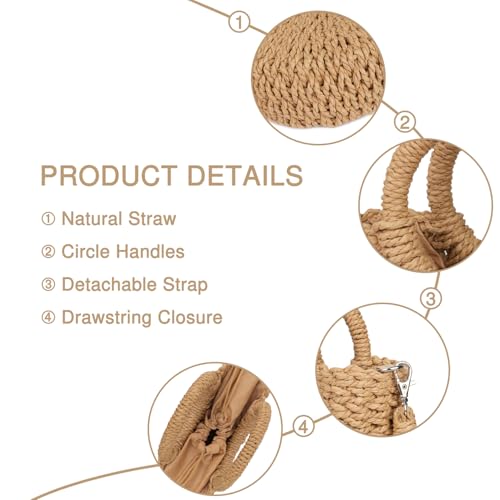 Straw Beach Bags for Women Small Shoulder Purse Woven Crossbody Handbag Top Handle Bag for Summer3
