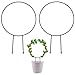 SAVITA 2 Pezzi Traliccio da Giardino in Metallo per Arrampicata su Piante, Pali Decorativi per Piante in Vaso da 33cm con Rivestimento Nero, Supporto per Piante Rampicanti in Ferro(Rotonda)