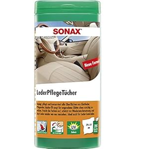 SONAX Leerverzorgingsdoekjes doos (25 stuks) reinigen snel, eenvoudig en grondig alle oppervlakken van glad leer | art…