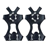 Dreuhuing Tacos de hielo para zapatos – 10 picos antideslizantes de tracción, agarres de nieve | para trabajo al aire libre, invierno, viajes, senderismo, escalada, montañismo, mañana