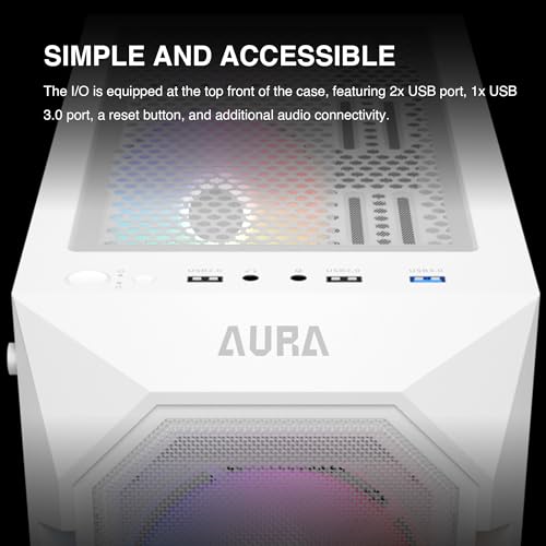GAMDIAS White ATX Mid Tower Gaming Computer PC Case w/Tempered Glass, Built-in 4X 120mm ARGB Fans, Support Up to 6X 120mm Fans, 360mm AIO/Radiator, 340mm GPU/VGA, 160mm CPU Air Cooler - Image 8