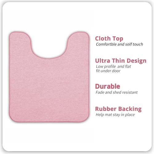 Image of Bosap Toilet Rugs U Shaped Bathroom Rug,Machine Washable Non Slip Quick Dry Super Absorbent Ultra Thin Toilet Mats for Bathroom Toilet.Pink,1'8 inchx2'(20x24inch)