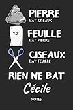  Rien ne bat Cécile - Notes: Noms Personnalisé Carnet de notes / Journal pour les filles et les femmes. Kawaii Pierre Feuille Ciseaux jeu de mots. ... de noël, cadeau original anniversaire femme.