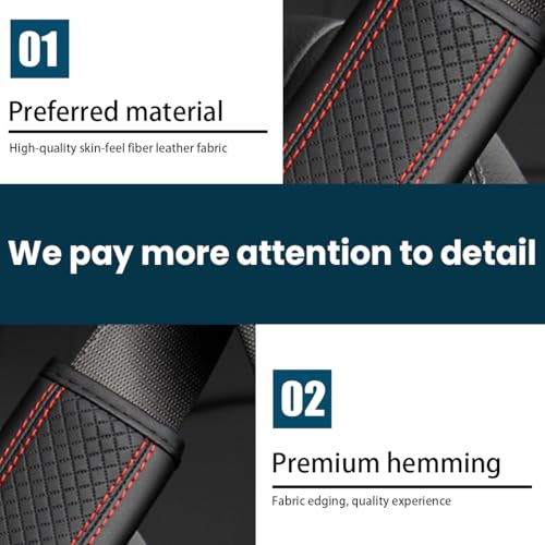Image of Osilly Car Seat Belt Pads, 2 Pack Fiber Leather Seatbelt Shoulder Strap Covers, More Comfort Driving & Protect Your Neck, Universal Safety Strap Cover for Auto SUV Truck Airplane Backpack (Black /Red)