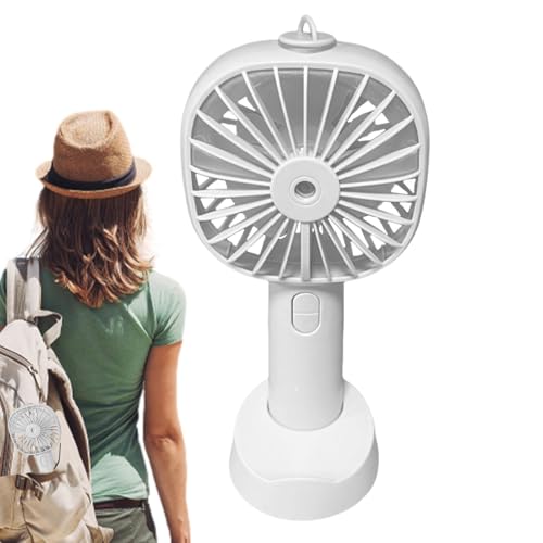 Ventilador de neblina de mano, ventilador de brincas portátiles | Refrigerador personal recargable 3 Velocidad Ajustable | Ventilador de spray de mano, suministros de enfriamiento portátiles al aire l