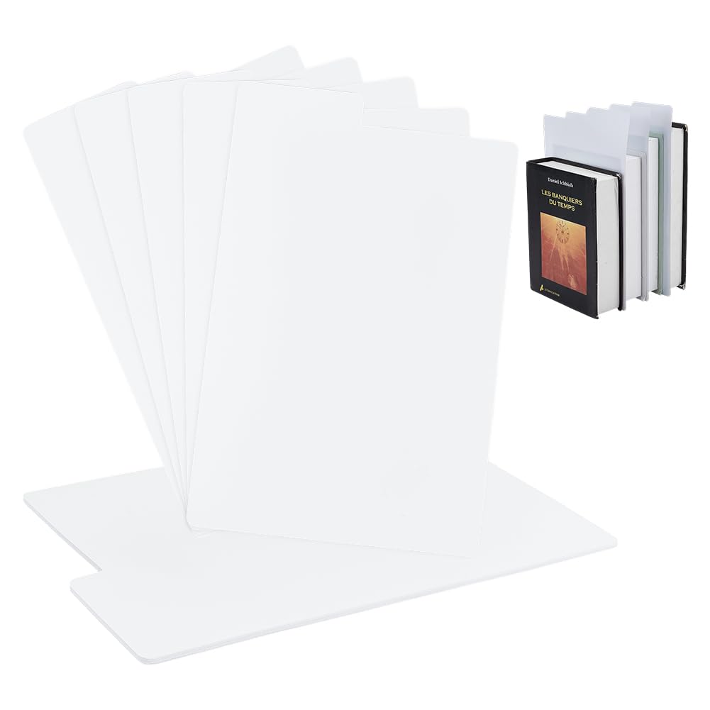 PH PandaHall Comic Book Dividers 20pcs Book Boards White Plastic Dividers with Tabs Record Divider Comic Box Separators for Album Cartoon Books Bookshelf Office School Organization Storage Supplies