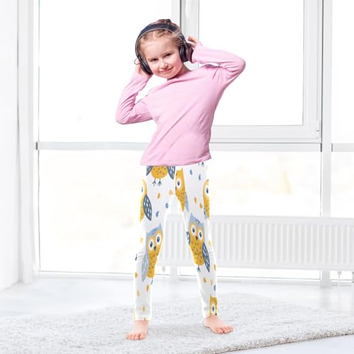 Toddler Girls Leggings Printed Yoga Pants Leggings Cartoon Yellow Owl for Kids4