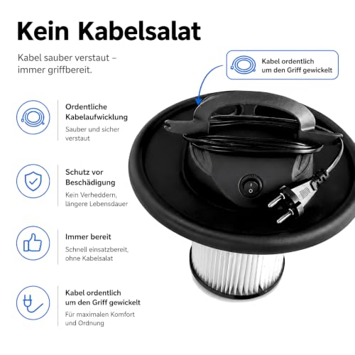 Sellnet Aschesauger 15L 1200W mit Blasfunktion & DUAL Filtersystem, Kaminsauger mit HEPA Filter, Staubsauger für Kamin… – Ansicht 3