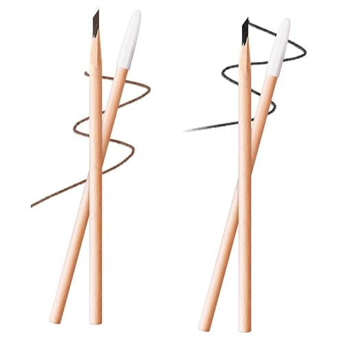 Waterproof Wooden Eyebrow Pencil, 2023 Newest Waterproof Non-Smudging Eyebrow Pencil, Long Lasting Brow Pencil For Women (Black+Dark Brown) #TOP7