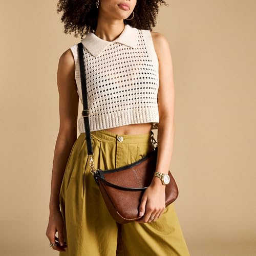 Fossil Jolie Brown Leder oder Wildleder Crossbody-Tasche für Frauen – Ansicht 2