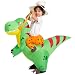 Spooktacular Creations Halloween Inflatable Costume Ride a T-rex Dinosaur Air Blow-up Deluxe Halloween Costume - Child (4-6 Yrs) Green