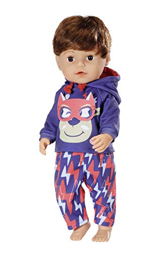 Zapf Creation 830819 BABY born Happy Birthday Gast Outfit - Puppenoutfit mit blauem Hoodie, mit Blitzen bedruckter Hose… – Bild 5