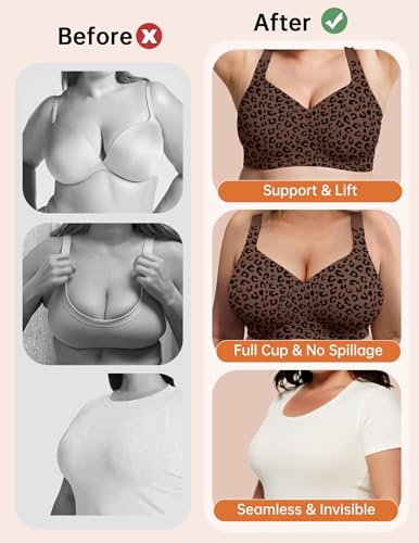 Image of Vertvie Jelly Bras for Women No Underwire Minimizer Support | Plus Size Older Lift, Full Coverage & Smoothing Back, Push Up, Separation & Supportive, Soft Comfy Seamless Wireless Bralette