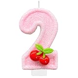 Cherry Birthday Candles, Number 2 Candle for Cake, She's The Cherry on Top Birthday Party Decoration, Cake Topper, Cupcake Topper Party Decor Favors